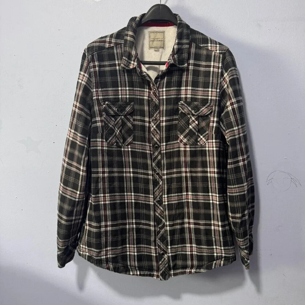Lady Hathaway size XL‎ black and  white plaid shacket